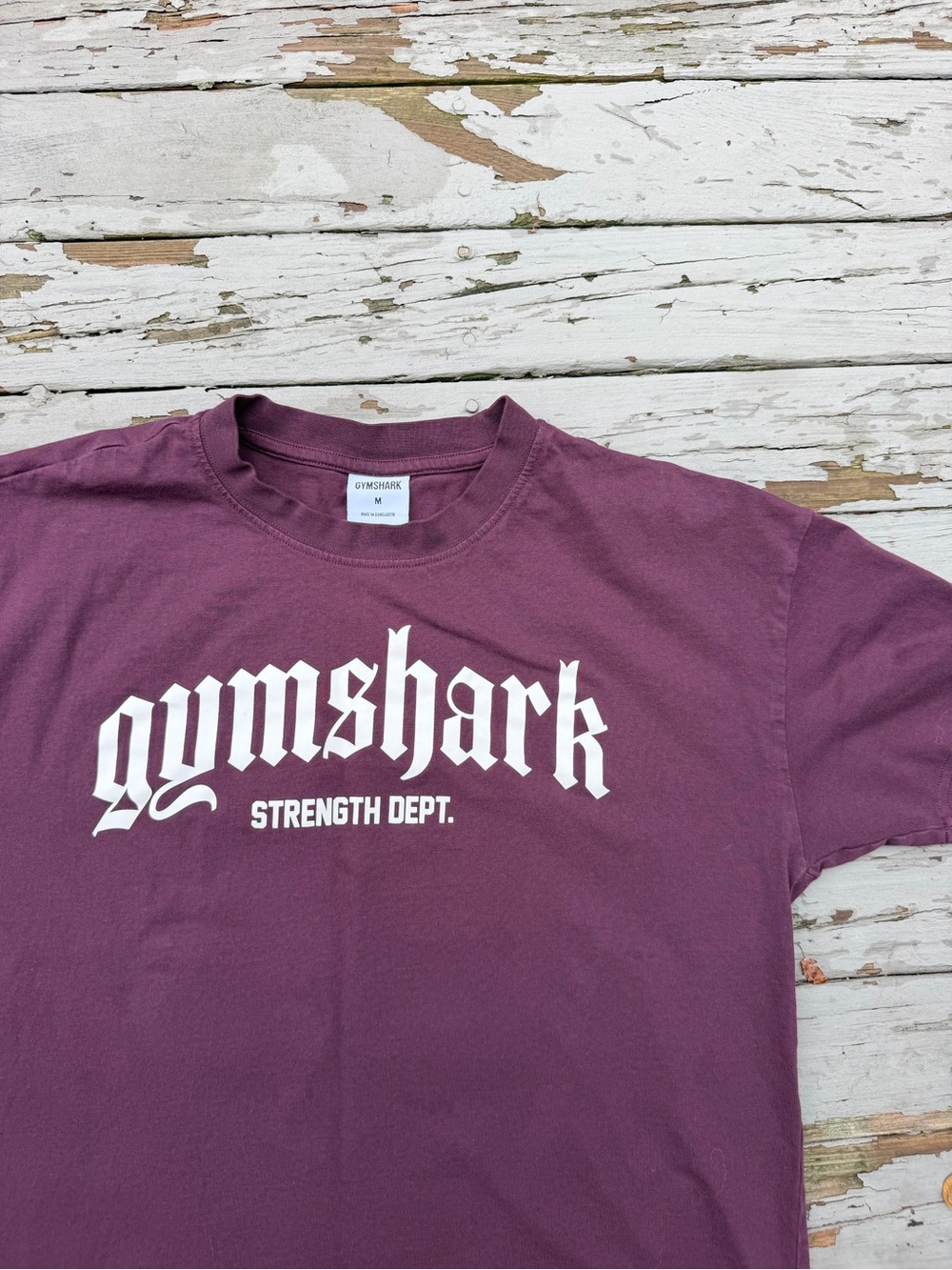 Gymshark Men's Tee — Plum Purple with White Logo - Picture 3 of 7